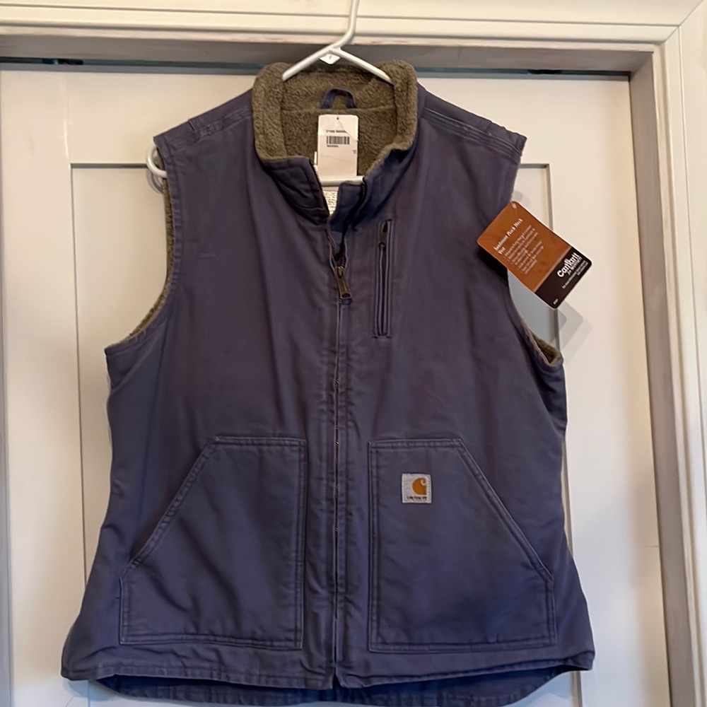 Carhartt for Women Sandstone Mock Neck Vest size L 12/14 NWT